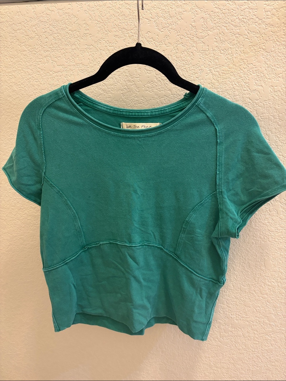 We The Free Teal Short-Sleeve Crop